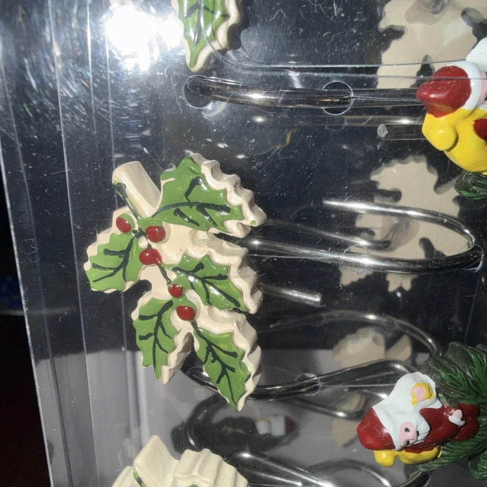Shower Curtain Hooks Holiday Bathroom Decor Set‎ of 12 ( Christmas Tree) NEW